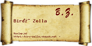 Biró Zella névjegykártya